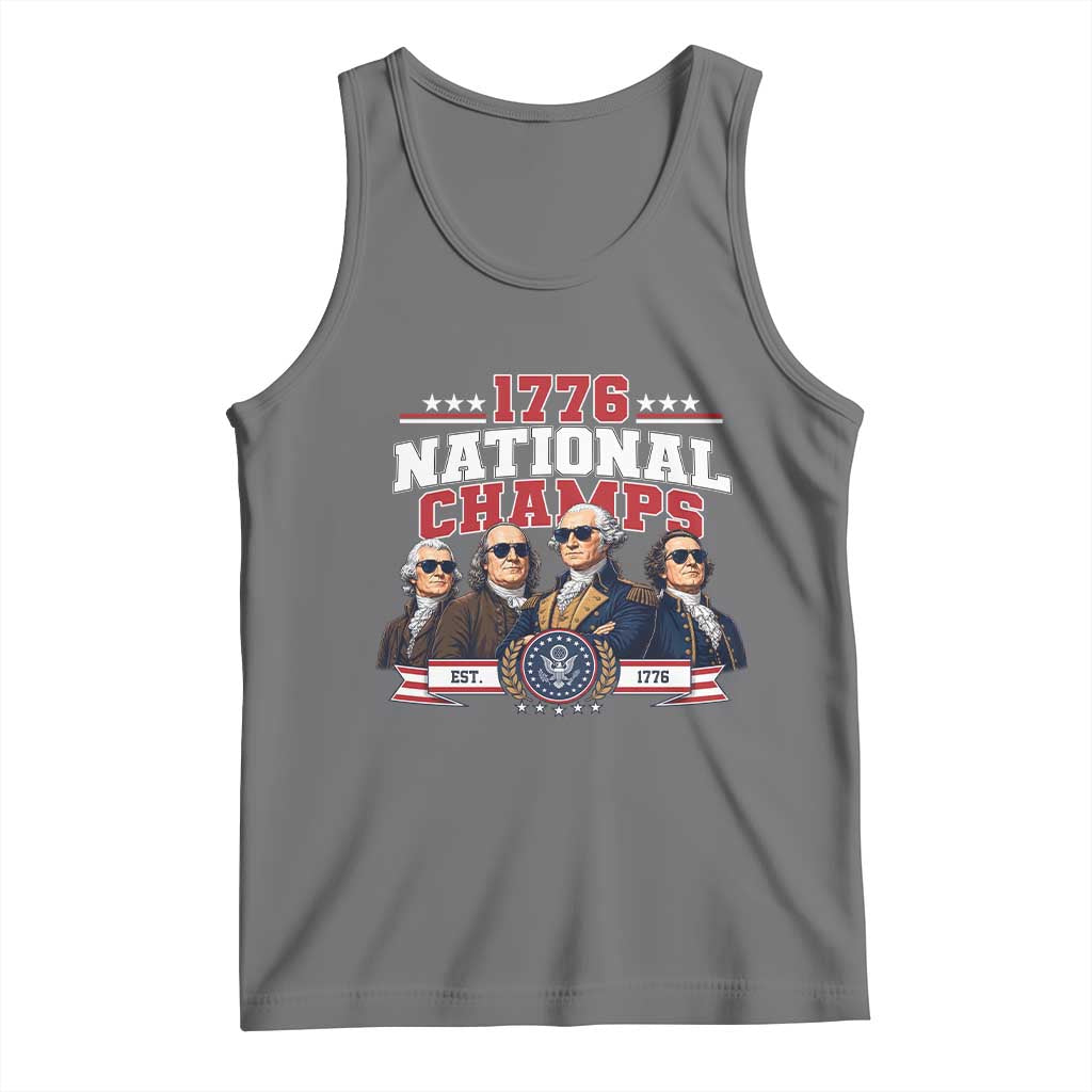 1776 National Champs Est 1776 Vintage Seal Tank Top Funny Cool Sunglasses Presidents and Founding Fathers Sports Style Patriotic