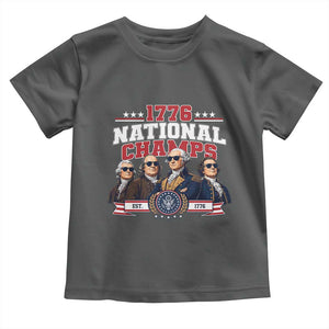 1776 National Champs Est 1776 Vintage Seal Toddler T Shirt Funny Cool Sunglasses Presidents and Founding Fathers Sports Style Patriotic