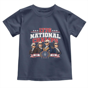 1776 National Champs Est 1776 Vintage Seal Toddler T Shirt Funny Cool Sunglasses Presidents and Founding Fathers Sports Style Patriotic
