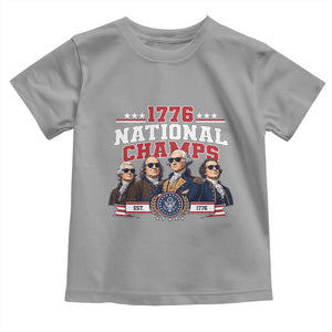 1776 National Champs Est 1776 Vintage Seal Toddler T Shirt Funny Cool Sunglasses Presidents and Founding Fathers Sports Style Patriotic