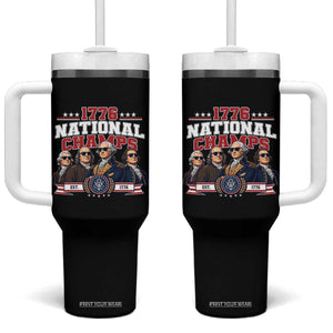 1776 National Champs Est 1776 Vintage Seal Tumbler With Handle Funny Cool Sunglasses Presidents and Founding Fathers Sports Style Patriotic TS02 One Size: 40 oz Black Print Your Wear