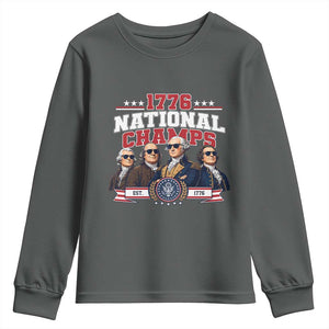 1776 National Champs Est 1776 Vintage Seal Youth Sweatshirt Funny Cool Sunglasses Presidents and Founding Fathers Sports Style Patriotic