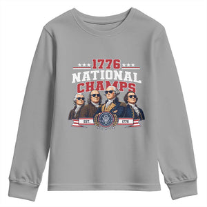 1776 National Champs Est 1776 Vintage Seal Youth Sweatshirt Funny Cool Sunglasses Presidents and Founding Fathers Sports Style Patriotic