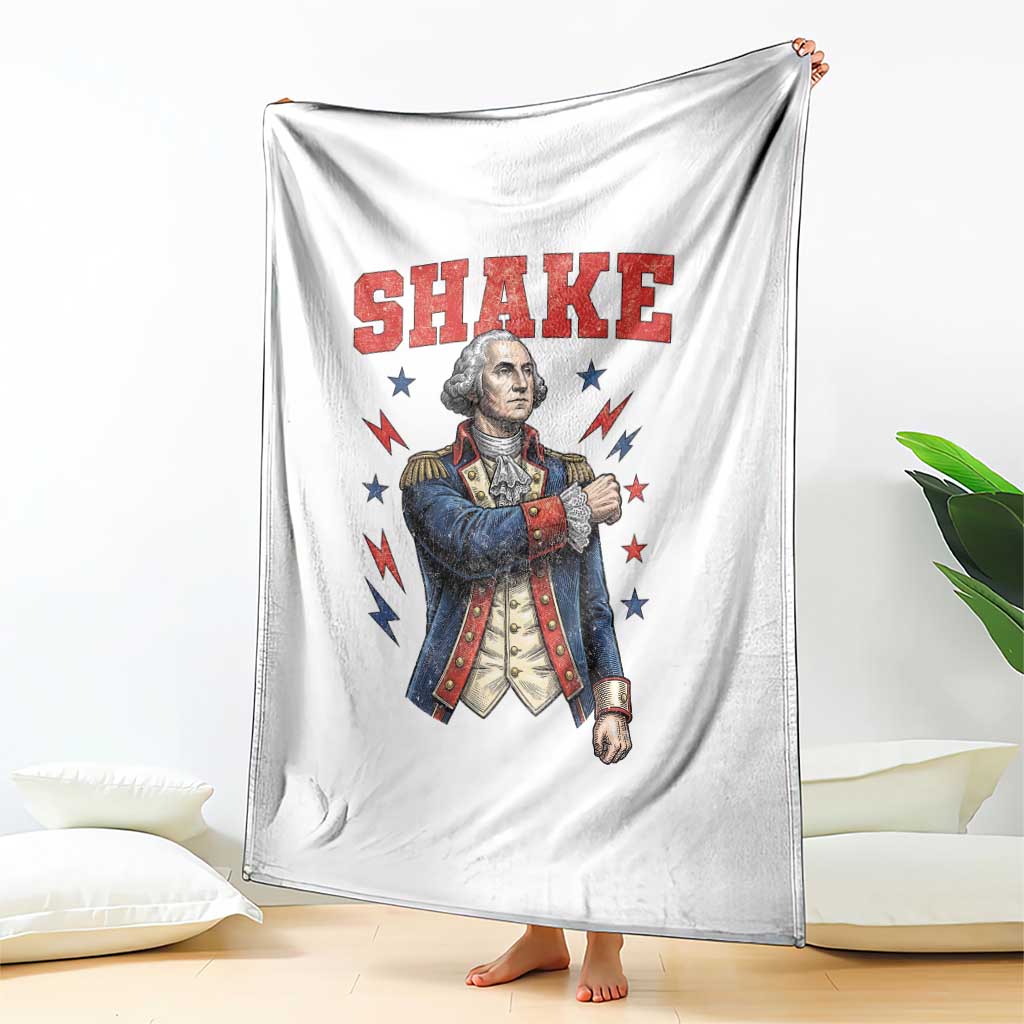 Shake Funny George Washington Patriotic Graphic Matching Throw Blanket Vintage Founding Father Distressed Stars and Lightning Bolts Dynamic Duo
