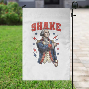 Shake Funny George Washington Patriotic Graphic Matching Garden Flag Vintage Founding Father Distressed Stars and Lightning Bolts Dynamic Duo