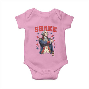 Shake Funny George Washington Patriotic Graphic Matching Baby Onesie Vintage Founding Father Distressed Stars and Lightning Bolts Dynamic Duo
