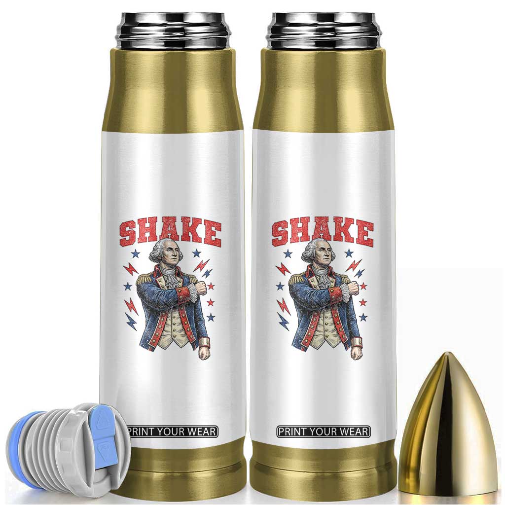 Shake Funny George Washington Patriotic Graphic Matching Bullet Tumbler Vintage Founding Father Distressed Stars and Lightning Bolts Dynamic Duo