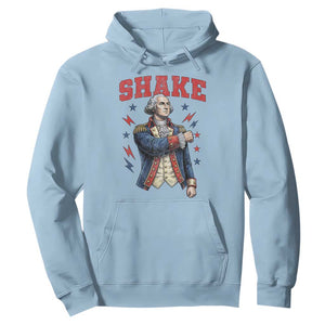 Shake Funny George Washington Patriotic Graphic Matching Hoodie Vintage Founding Father Distressed Stars and Lightning Bolts Dynamic Duo