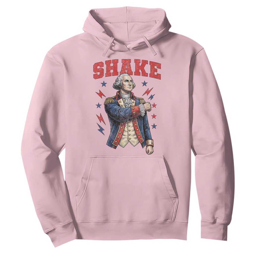 Shake Funny George Washington Patriotic Graphic Matching Hoodie Vintage Founding Father Distressed Stars and Lightning Bolts Dynamic Duo