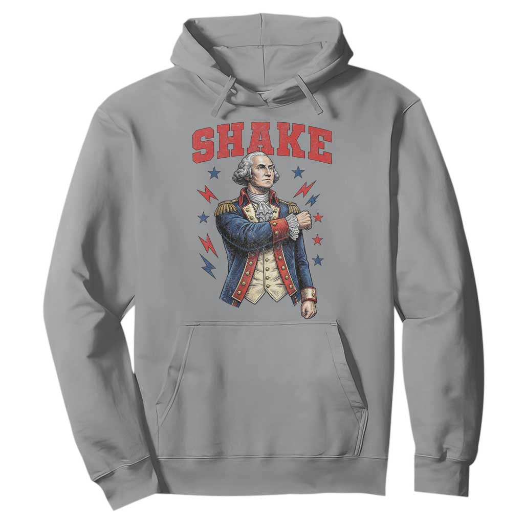 Shake Funny George Washington Patriotic Graphic Matching Hoodie Vintage Founding Father Distressed Stars and Lightning Bolts Dynamic Duo