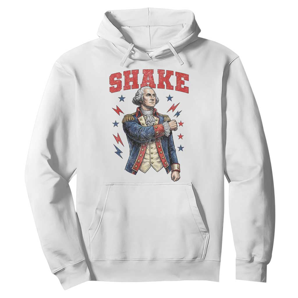 Shake Funny George Washington Patriotic Graphic Matching Hoodie Vintage Founding Father Distressed Stars and Lightning Bolts Dynamic Duo