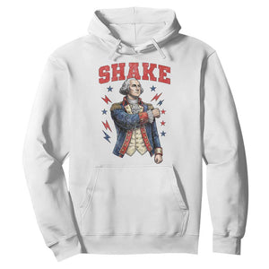 Shake Funny George Washington Patriotic Graphic Matching Hoodie Vintage Founding Father Distressed Stars and Lightning Bolts Dynamic Duo