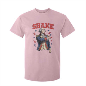 Shake Funny George Washington Patriotic Graphic Matching T Shirt For Kid Vintage Founding Father Distressed Stars and Lightning Bolts Dynamic Duo