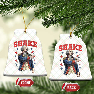 Shake Funny George Washington Patriotic Graphic Matching Ceramic Ornament Vintage Founding Father Distressed Stars and Lightning Bolts Dynamic Duo TS02 Print Your Wear