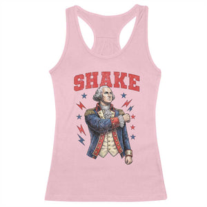 Shake Funny George Washington Patriotic Graphic Matching Racerback Tank Top Vintage Founding Father Distressed Stars and Lightning Bolts Dynamic Duo