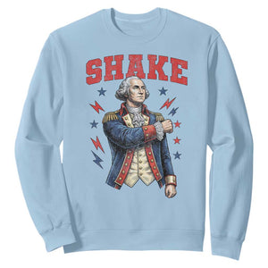 Shake Funny George Washington Patriotic Graphic Matching Sweatshirt Vintage Founding Father Distressed Stars and Lightning Bolts Dynamic Duo