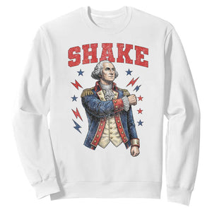 Shake Funny George Washington Patriotic Graphic Matching Sweatshirt Vintage Founding Father Distressed Stars and Lightning Bolts Dynamic Duo