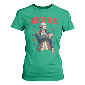 Shake Funny George Washington Patriotic Graphic Matching T Shirt For Women Vintage Founding Father Distressed Stars and Lightning Bolts Dynamic Duo