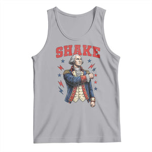 Shake Funny George Washington Patriotic Graphic Matching Tank Top Vintage Founding Father Distressed Stars and Lightning Bolts Dynamic Duo