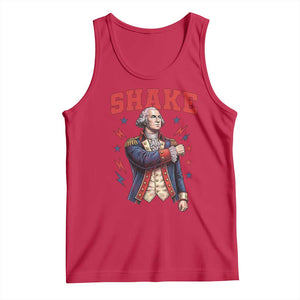 Shake Funny George Washington Patriotic Graphic Matching Tank Top Vintage Founding Father Distressed Stars and Lightning Bolts Dynamic Duo