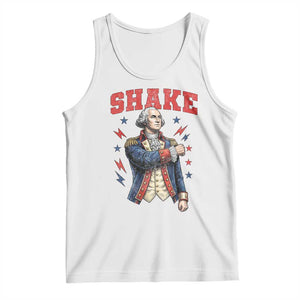 Shake Funny George Washington Patriotic Graphic Matching Tank Top Vintage Founding Father Distressed Stars and Lightning Bolts Dynamic Duo
