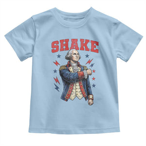 Shake Funny George Washington Patriotic Graphic Matching Toddler T Shirt Vintage Founding Father Distressed Stars and Lightning Bolts Dynamic Duo