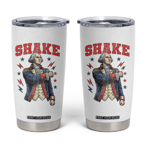 Shake Funny George Washington Patriotic Graphic Matching Tumbler Cup Vintage Founding Father Distressed Stars and Lightning Bolts Dynamic Duo