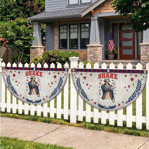 Shake Funny George Washington Graphic Matching Patriotic Fan Flag Vintage Founding Father Distressed Stars and Lightning Bolts Dynamic Duo