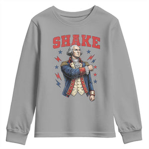 Shake Funny George Washington Patriotic Graphic Matching Youth Sweatshirt Vintage Founding Father Distressed Stars and Lightning Bolts Dynamic Duo