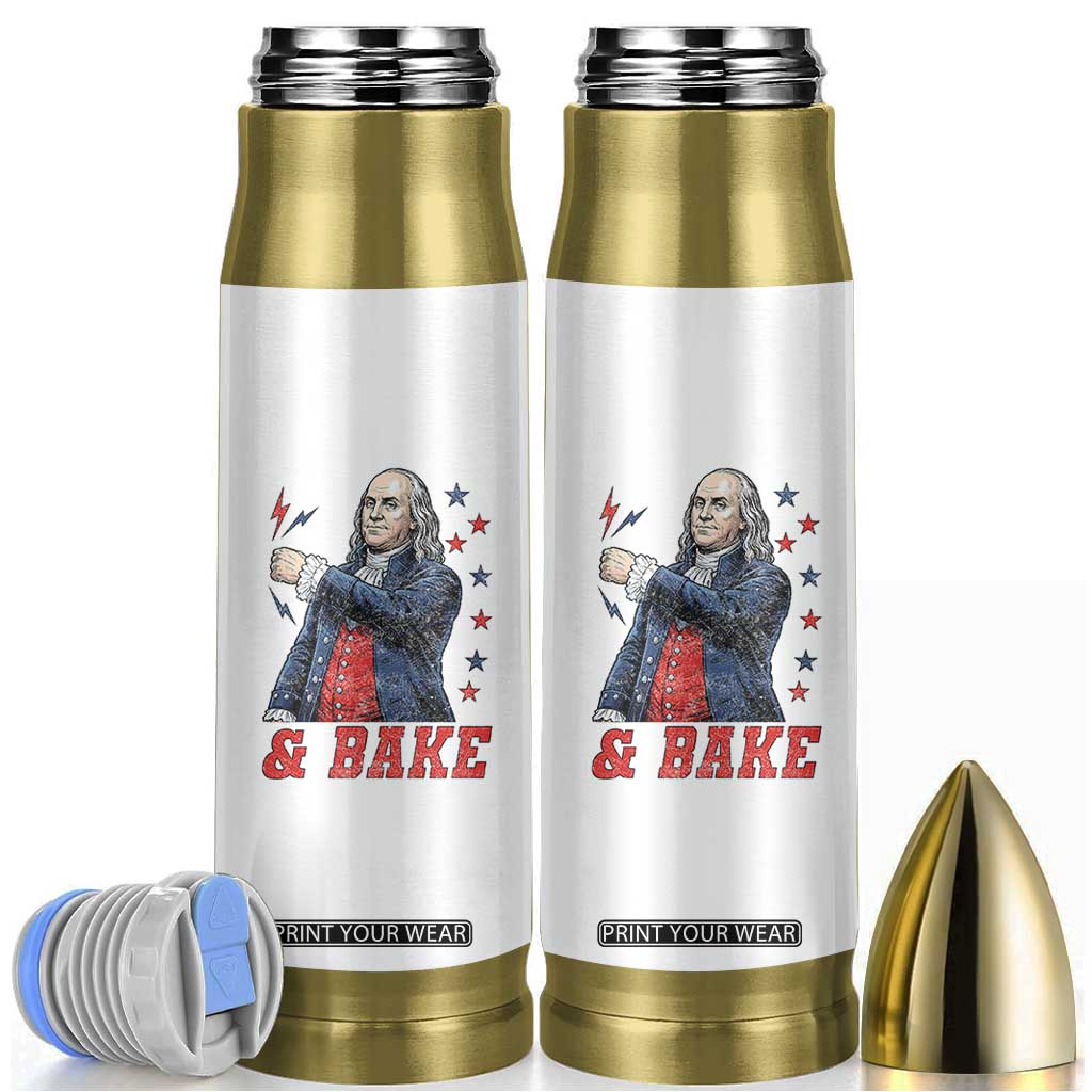 And Bake Funny Benjamin Franklin Patriotic Graphic Matching Bullet Tumbler Vintage Founding Father Distressed Stars and Lightning Bolts Dynamic Duo