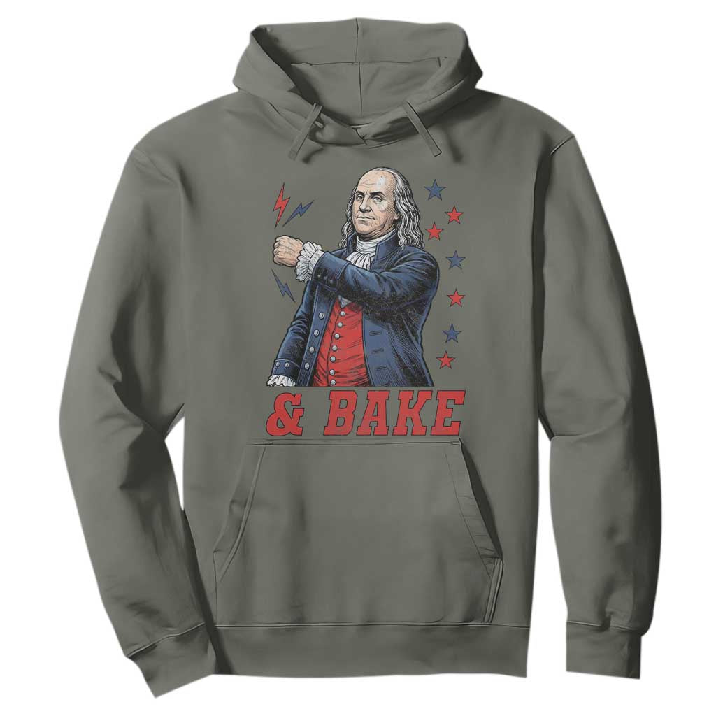 And Bake Funny Benjamin Franklin Patriotic Graphic Matching Hoodie Vintage Founding Father Distressed Stars and Lightning Bolts Dynamic Duo