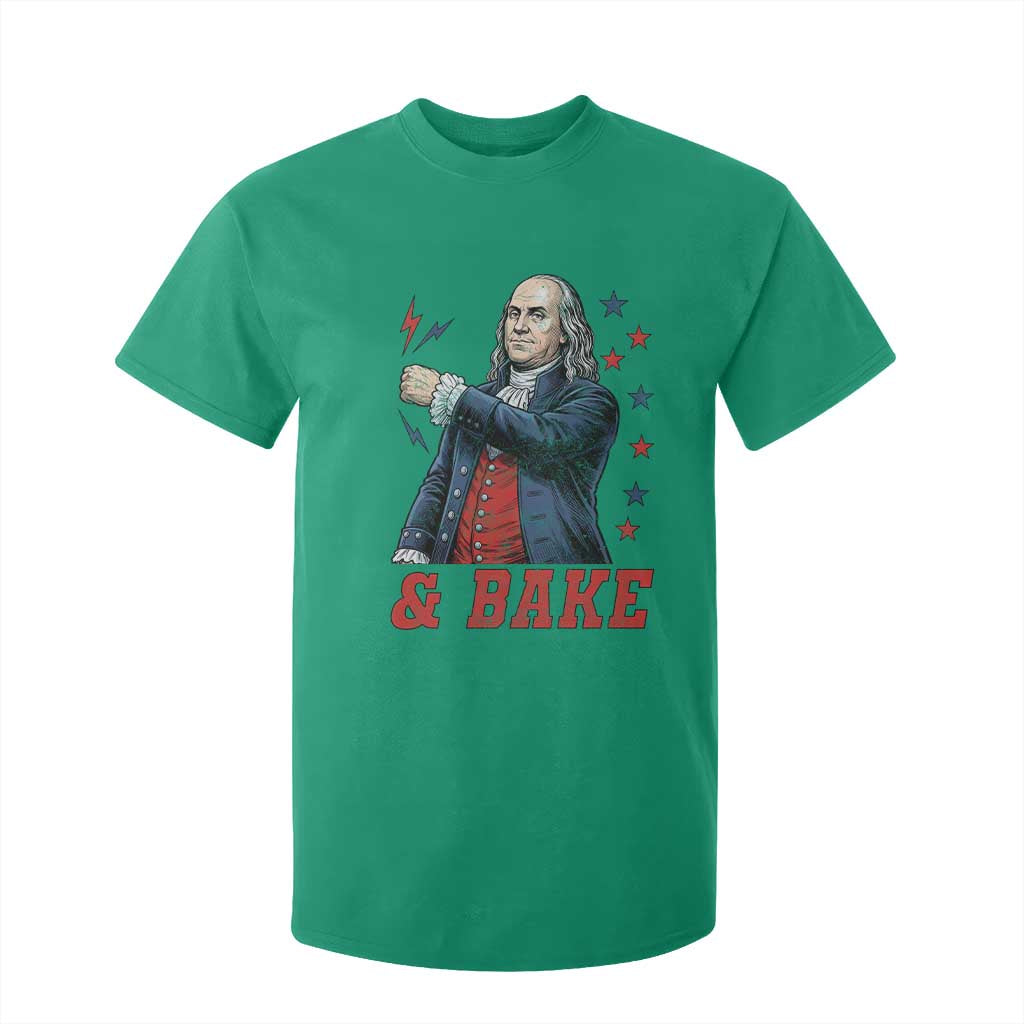 And Bake Funny Benjamin Franklin Patriotic Graphic Matching T Shirt For Kid Vintage Founding Father Distressed Stars and Lightning Bolts Dynamic Duo