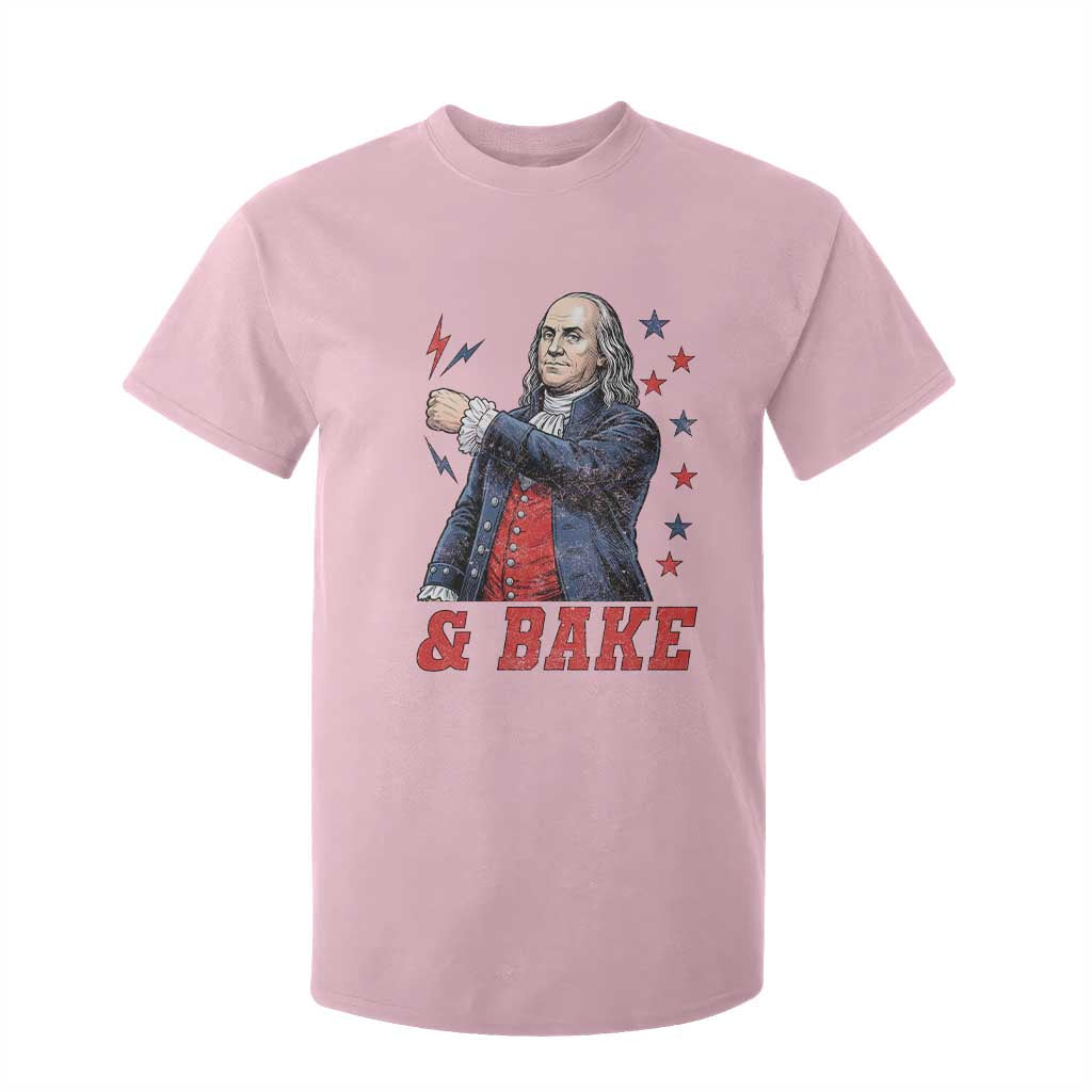 And Bake Funny Benjamin Franklin Patriotic Graphic Matching T Shirt For Kid Vintage Founding Father Distressed Stars and Lightning Bolts Dynamic Duo