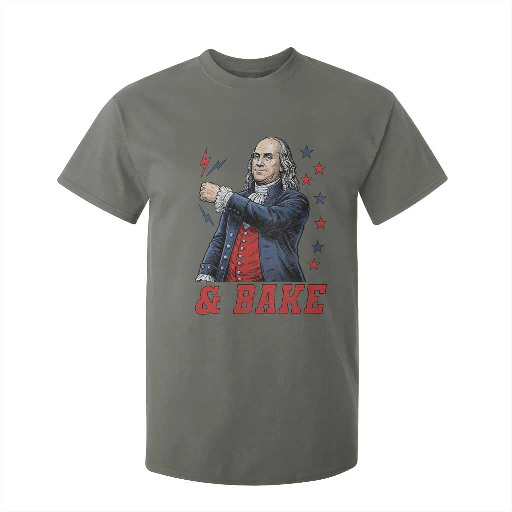 And Bake Funny Benjamin Franklin Patriotic Graphic Matching T Shirt For Kid Vintage Founding Father Distressed Stars and Lightning Bolts Dynamic Duo