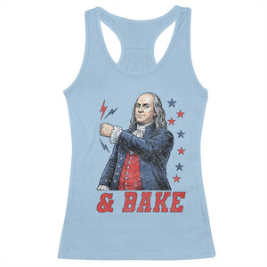 And Bake Funny Benjamin Franklin Patriotic Graphic Matching Racerback Tank Top Vintage Founding Father Distressed Stars and Lightning Bolts Dynamic Duo