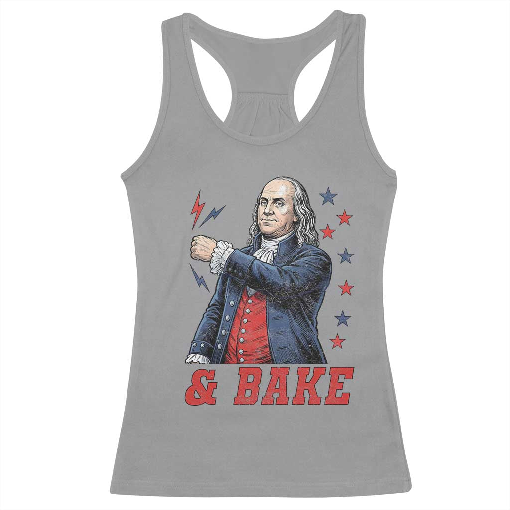 And Bake Funny Benjamin Franklin Patriotic Graphic Matching Racerback Tank Top Vintage Founding Father Distressed Stars and Lightning Bolts Dynamic Duo
