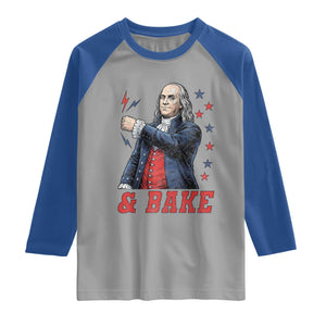 And Bake Funny Benjamin Franklin Patriotic Graphic Matching Raglan Shirt Vintage Founding Father Distressed Stars and Lightning Bolts Dynamic Duo