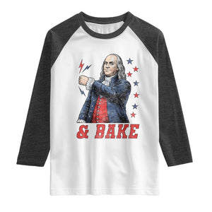 And Bake Funny Benjamin Franklin Patriotic Graphic Matching Raglan Shirt Vintage Founding Father Distressed Stars and Lightning Bolts Dynamic Duo