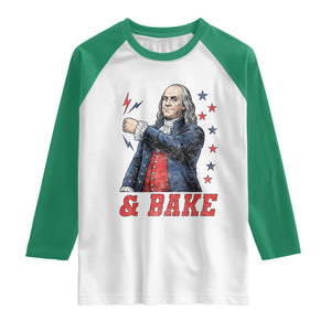 And Bake Funny Benjamin Franklin Patriotic Graphic Matching Raglan Shirt Vintage Founding Father Distressed Stars and Lightning Bolts Dynamic Duo