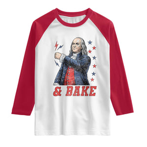 And Bake Funny Benjamin Franklin Patriotic Graphic Matching Raglan Shirt Vintage Founding Father Distressed Stars and Lightning Bolts Dynamic Duo