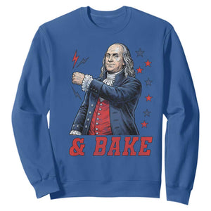 And Bake Funny Benjamin Franklin Patriotic Graphic Matching Sweatshirt Vintage Founding Father Distressed Stars and Lightning Bolts Dynamic Duo