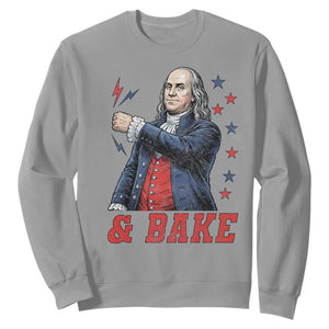And Bake Funny Benjamin Franklin Patriotic Graphic Matching Sweatshirt Vintage Founding Father Distressed Stars and Lightning Bolts Dynamic Duo