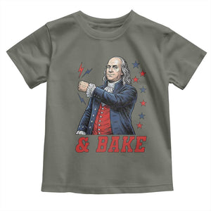 And Bake Funny Benjamin Franklin Patriotic Graphic Matching Toddler T Shirt Vintage Founding Father Distressed Stars and Lightning Bolts Dynamic Duo