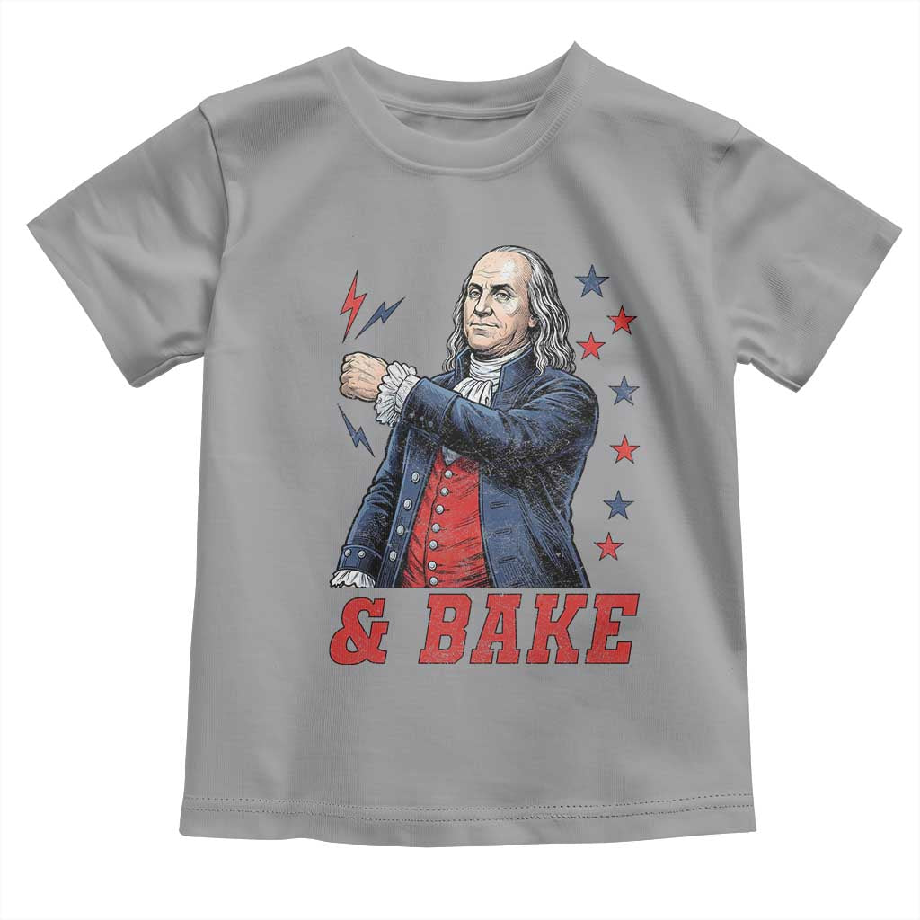 And Bake Funny Benjamin Franklin Patriotic Graphic Matching Toddler T Shirt Vintage Founding Father Distressed Stars and Lightning Bolts Dynamic Duo