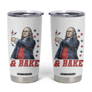 And Bake Funny Benjamin Franklin Patriotic Graphic Matching Tumbler Cup Vintage Founding Father Distressed Stars and Lightning Bolts Dynamic Duo