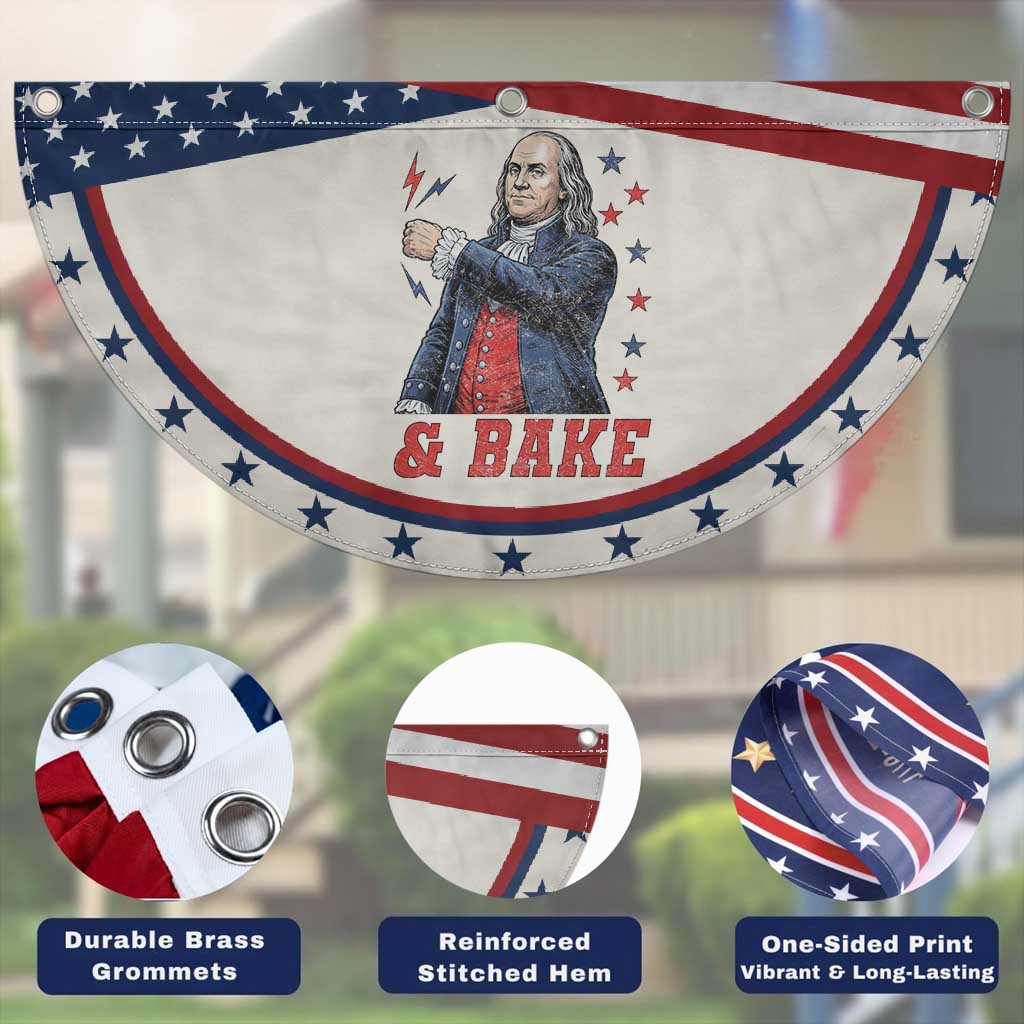 And Bake Funny Benjamin Franklin Graphic Matching Patriotic Fan Flag Vintage Founding Father Distressed Stars and Lightning Bolts Dynamic Duo