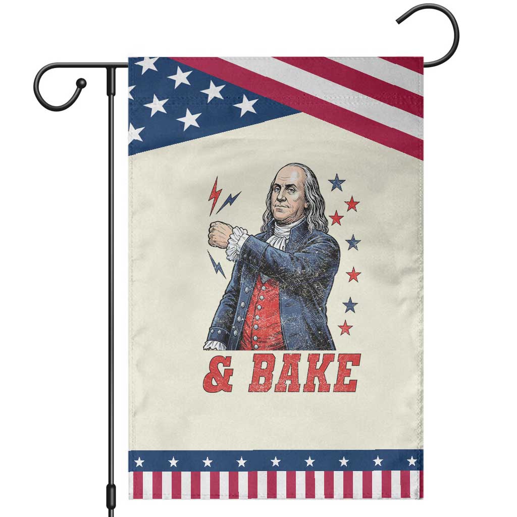 And Bake Funny Benjamin Franklin Graphic Matching Patriotic Garden Flag Vintage Founding Father Distressed Stars and Lightning Bolts Dynamic Duo