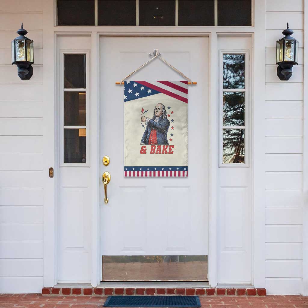 And Bake Funny Benjamin Franklin Graphic Matching Patriotic Garden Flag Vintage Founding Father Distressed Stars and Lightning Bolts Dynamic Duo