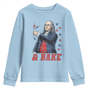 And Bake Funny Benjamin Franklin Patriotic Graphic Matching Youth Sweatshirt Vintage Founding Father Distressed Stars and Lightning Bolts Dynamic Duo