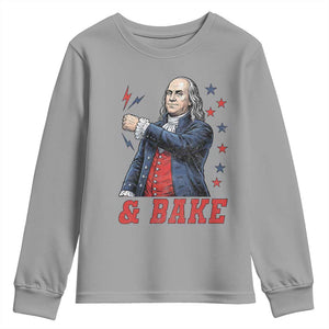 And Bake Funny Benjamin Franklin Patriotic Graphic Matching Youth Sweatshirt Vintage Founding Father Distressed Stars and Lightning Bolts Dynamic Duo